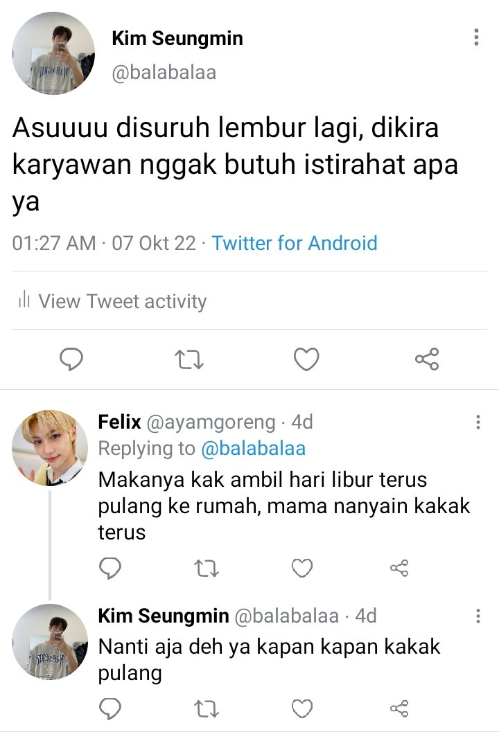 sunshinejellys's tweet photo. Chanmin few tweets au

Km Seungmn si budak korporat yang suka mengeluh capek kerja, tapi tidak mau istirahat dan pulang ke rumah https://t.co/fWkeoNs6pC