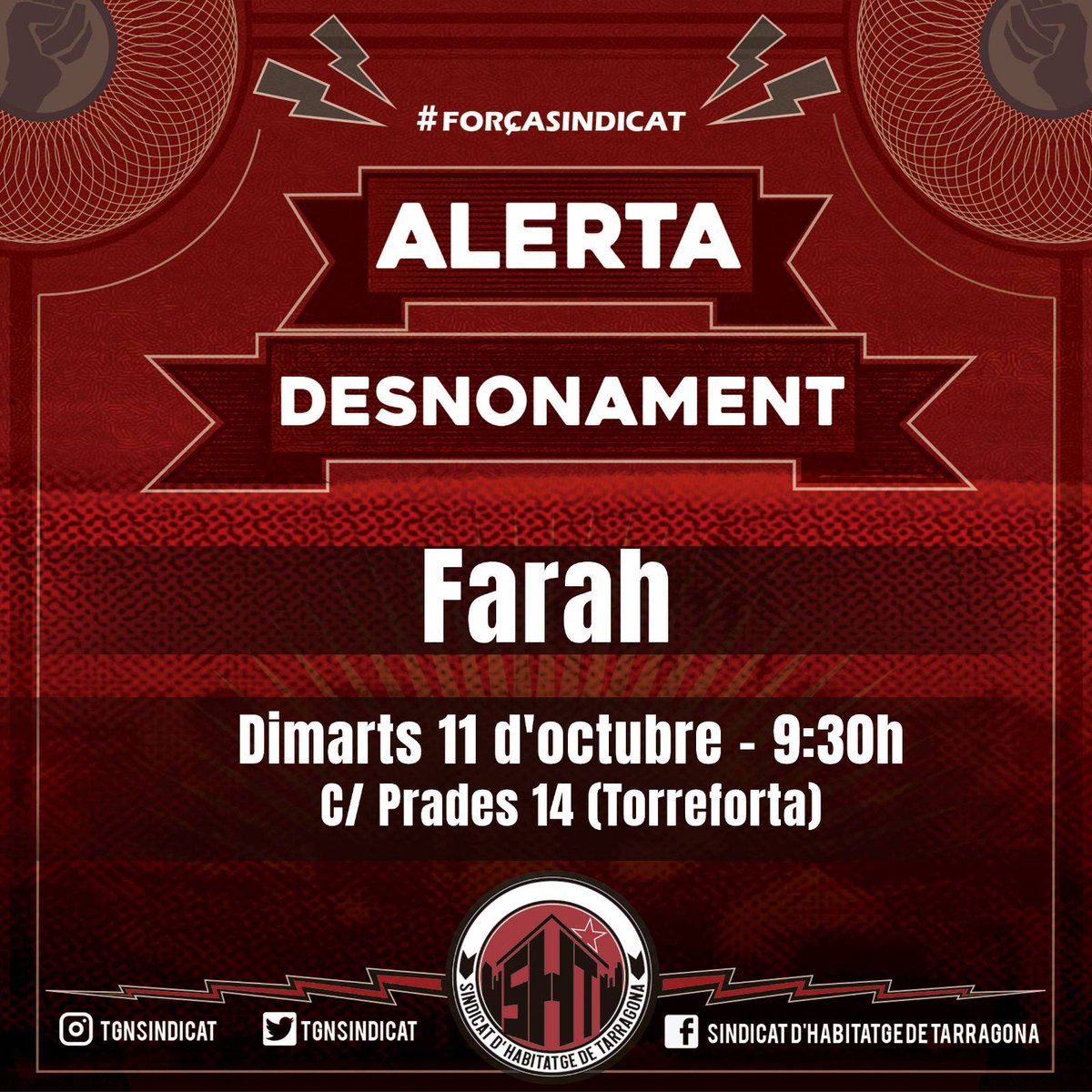 Farah viu a Torreforta amb el seu home i 3 fills menors. Porten empadronats en aquesta casa més de 2 anys, convertint un pis abandonat, en la seva llar. La propietat legal és Divarian Propiedad, immobiliària del banc BBVA i del fons voltor Cerberus.