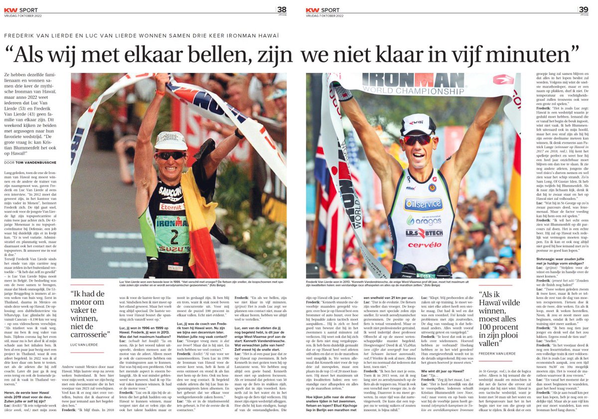 Vandaag in <a href="/KW__be/">KW.be - De Krant van West-Vlaanderen</a> dubbel interview met <a href="/LucVanLierde/">Luc Van Lierde</a> 🤙