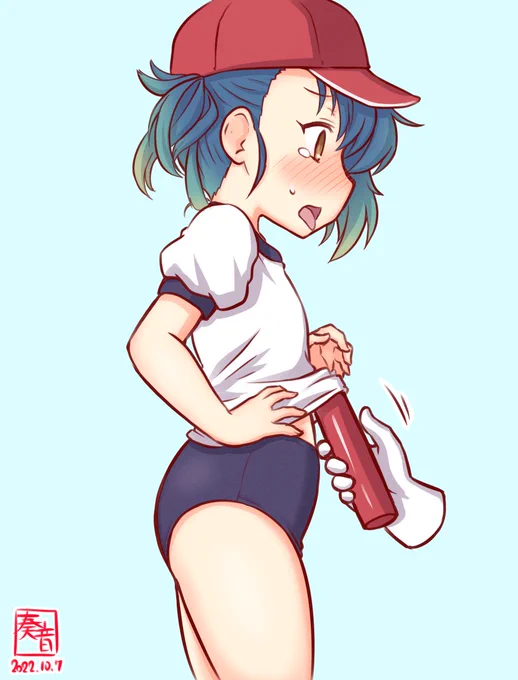フカエチャンのおなかですりすり#艦これ版真剣お絵描き60分一本勝負_20221007#福江 