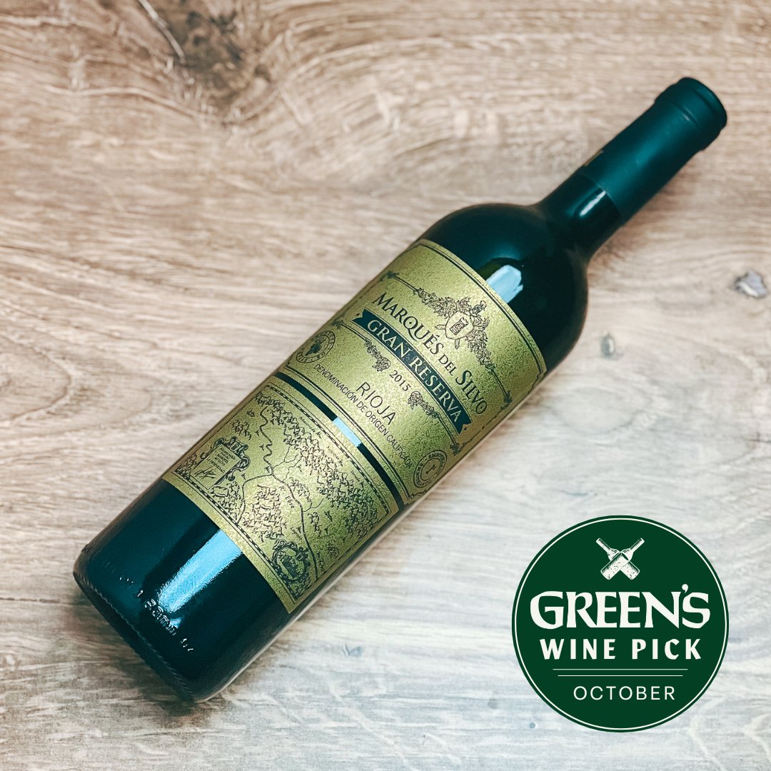 🍷OCTOBER WINE PICK🍷is Marques Del Silvo Rioja Gran Riserva

Why we❤️ it:
This 93pt Rioja is a perfect compliment to fall &amp; cooler weather. With aromas of blackberry, vanilla, licorice &amp; herbs, this wine is balanced &amp; rich with a very long finish!

Find it at Green’s for $17.95!