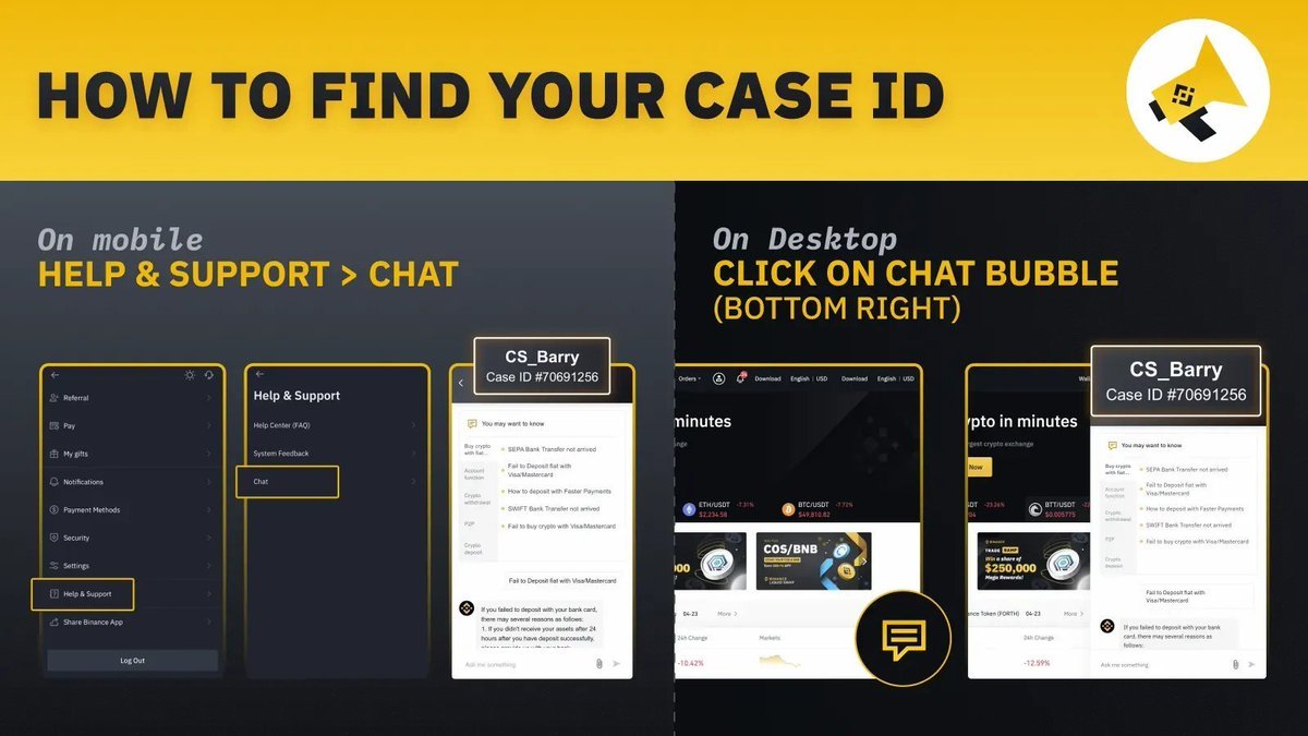 BinanceHelpDesk's tweet image. Hi, let's take a look at it together. Kindly reach one of our specialists from here: binance.com/en/chat If you already did that please share your case ID with us, so we can check and assist further. | TS