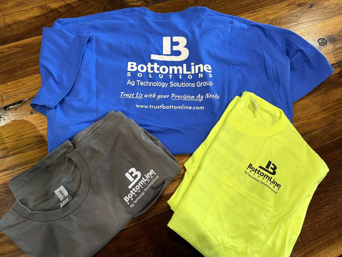 BottomLineSolu1's tweet image. New BLS wear is here…Thank you #SignsOfSuccess ~ Chris &amp;amp; Janet Durham for another great job! 

#BLSPrecisionAgSource 
#TrustBLS