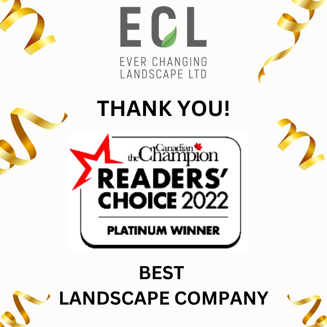 ECLOntario's tweet photo. We are the Platinum winners in The Inside Halton Readers’ Choice Awards 2022 for the category of Best Landscape Company.
https://t.co/mqdCWohRbz
#everchanginglandscape #LandscapeCompany #bestLandscapeCompany #winner #readerschoiceawards #insidehalton #votes #halton https://t.co/1sFDm3ptkE