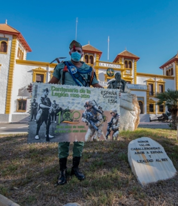 PlataformaMill1's tweet photo. #TalDiaComoHoy del 2020, con motivo del #Centenario De La Legión Española, la Sociedad Estatal de #Correos y #Telégrafos en colaboración con la #FNMT, #sacaron una edición de sellos que salieron a la venta el 9 de Octubre de ese año, en #Homenaje a esta #UnidadDeÉlite https://t.co/Ax5Z6lgg15