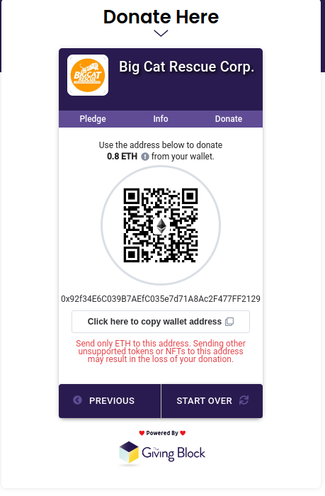 💝You chose Big Cat Rescue Corp💝
✨We donated $1000 on behalf of the Big Eyes community through <a href="/TheGivingBlock/">The Giving Block</a>✨

🐈Thank you to everyone who voted!🐈
etherscan.io/tx/0xd6a7c19af…