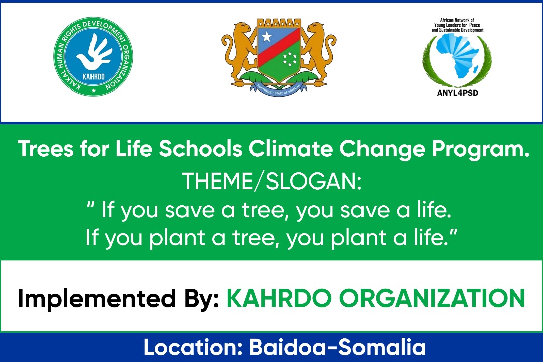 KHARDO Organization planed for next week to conduct in a tree planting exercise in Baidoa in it's efforts to combat the climate change &amp; sensitize the students on Environmental Conservation and Education for better livelihoods.<a href="/ND4NPC/">New Deal for Nature and People Coalition (ND4NPC)</a> <a href="/PACJA1/">PACJA</a> <a href="/1MYACglobal/">1 Million Youth Actions Challenge</a> <a href="/UNEP/">UN Environment Programme</a> <a href="/UNEP_Africa/">UN Environment Programme in Africa</a>