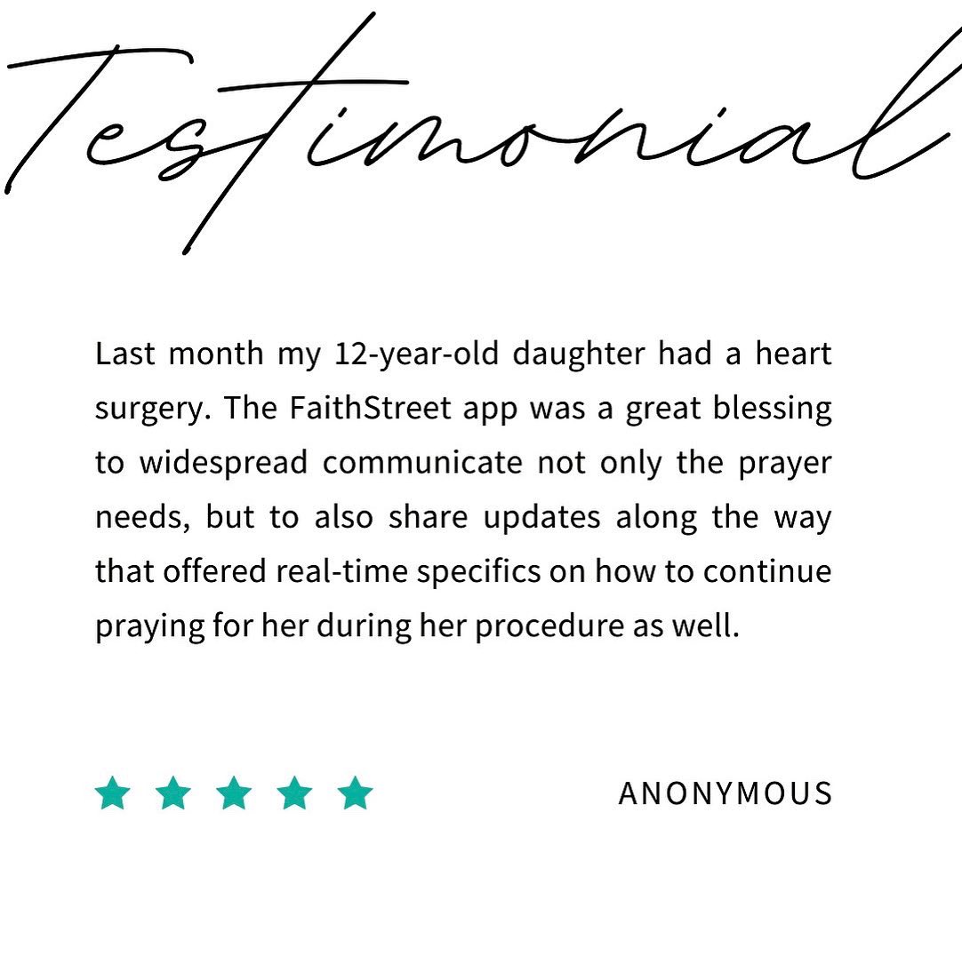 The Power of Prayer… 🤍

Cover your people in prayer.
Unite in shared struggle and joy. 

faithstreet.com/community