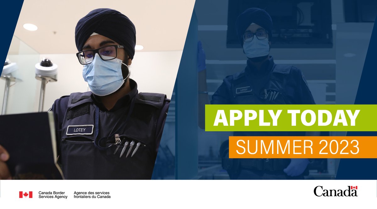There are only a few more days to apply to become a student border services officer next summer. Join our dynamic and diverse team and gain hands-on work experience alongside our #BorderServices officers. Apply now: ow.ly/kBUS50KZMuu #CBSAJobs