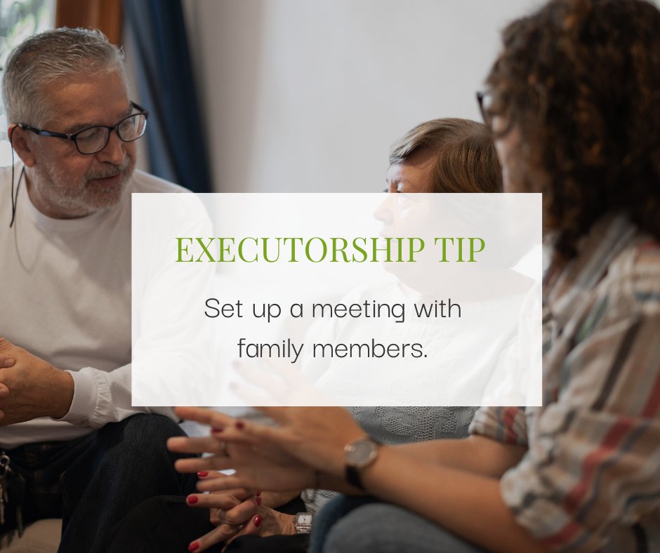 ChrisKDowns's tweet image. As the executor, it&apos;s important that you communicate with the family.  Setting up a meeting with all family members can be a good way to do this. 

Open communication is the best way to avoid beneficiary disputes.

#executortips #estateplanning #estateplanningtips