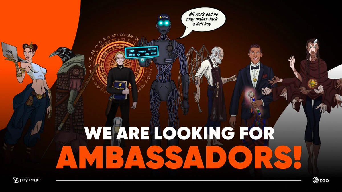 Ego_Paysenger's tweet photo. We are looking for AMBASSADORS!🔎

Join us and become a #Paysenger #ambassador🗣️! We reward ambassadors with EGO Tokens &amp; other great perks.

To learn more, visit our website 🔻
https://t.co/6mRbK3zZTe

Fill out this form to become an ambassador🔻
https://t.co/o8zfyP4kqi https://t.co/P9YE6ByYcN