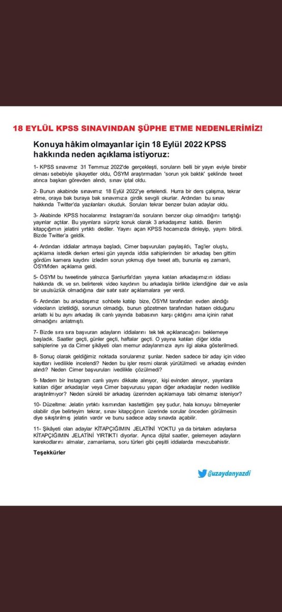 fatmabu70672122's tweet photo. 18 eylülde neler oldu? Biz neden o gün yapılan Kpss sınavı hakkında şüphe içerisindeyiz? İşte bu sebeplerle: @kilicdarogluk @halktvcomtr @FOXhaber  #ÖSYMSUSMA https://t.co/1GYQPygGCc