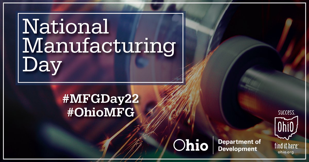 Happy Manufacturing Day! 
Ohio's manufacturing industry is strong - with new innovations and new opportunities for a growing workforce of hardworking Ohioans.

#OhioMFG #MadeInOhio #MFGDay22 #ManufacturingDay