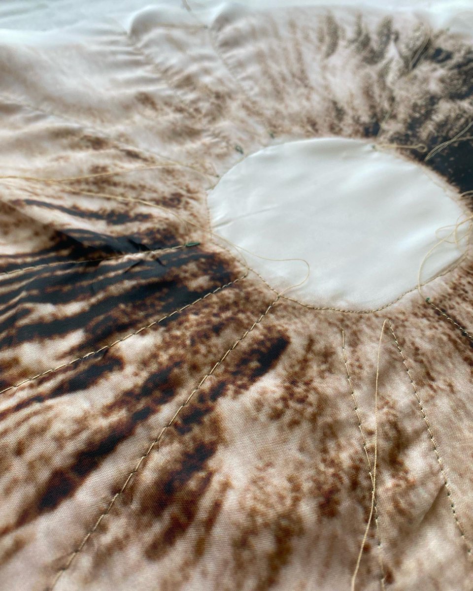 Experimenting with prints of spore prints and stitch stitch stitch, sewing machines and hand sewing, words. No text. #beinghumanfestival2022 #stitch #sew #home #domestic #whatdoeshomemeantoyou #artist #derbyshire @ABDavis1816 <a href="/DerbyUni/">University of Derby</a> <a href="/tresforde/">Teresa Forde</a> <a href="/BeingHumanFest/">Being Human Festival</a> <a href="/PickfordsHouse/">Pickford's House</a>