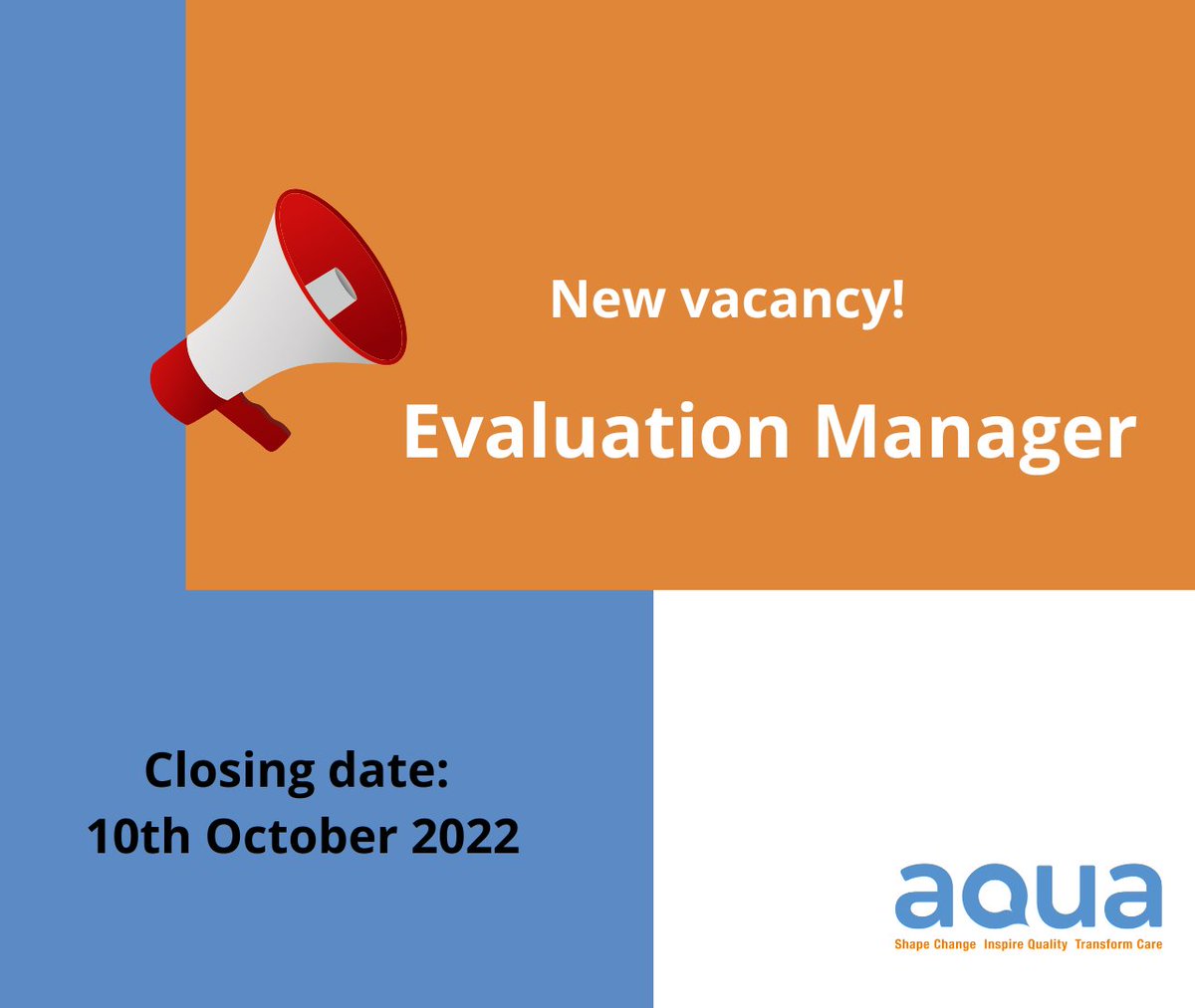 Could you be our next Evaluation Manager?

A fab opportunity for an experienced evaluation practitioner to join our dynamic team working with members &amp; partners to build insight &amp; learning, &amp; develop cutting-edge approaches to care quality.

ow.ly/n77G50L4kqA

#nhs #nhsjobs