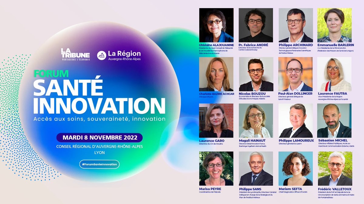 latribuneevents's tweet photo. Save The Date 📢 Le Forum Santé Innovation #FSILyon, organisé par @LaTribune et la Région @auvergnerhalpes, revient le mardi 8 novembre 2022 !
📅 RDV à partir de 8h45 à l'Hôtel de Région Auvergne - Rhône - Alpes
Inscrivez-vous 👉 https://t.co/N7DAz5yN30 https://t.co/qC9cvJnZKb