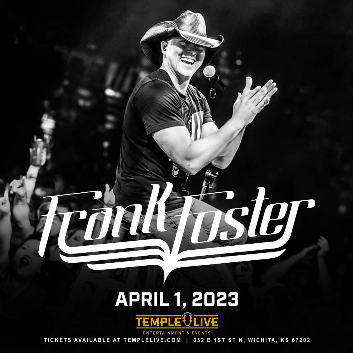 TempleLiveWich's tweet photo. ON SALE NOW 🙌 @TheFrankFoster returns to #Wichita with his level 💯 energy on Saturday, April 1st! Make those Spring plans for this throw down now! Get your tickets at: https://t.co/b2bpLmtK9O