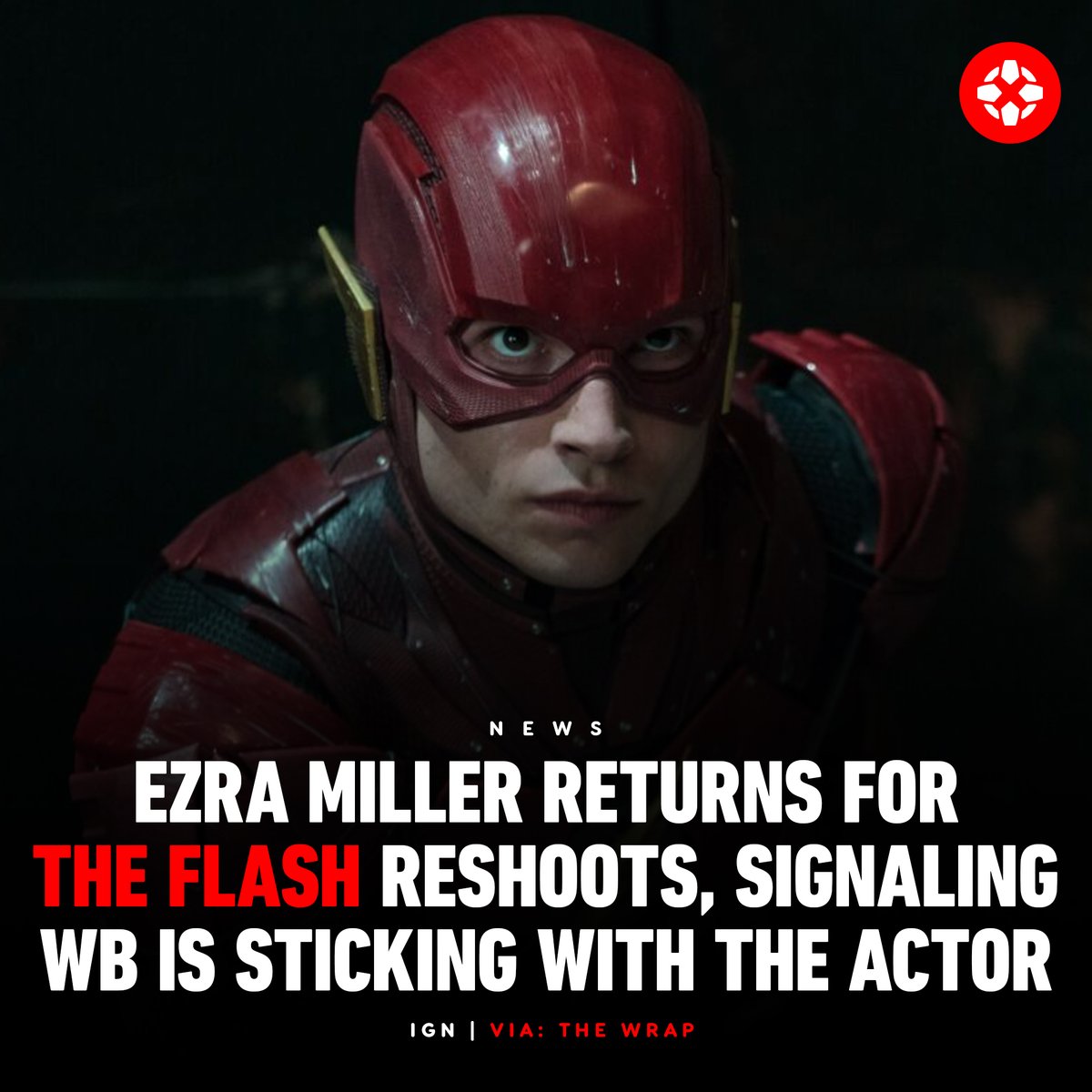 IGN's tweet image. Ezra Miller has reportedly returned for The Flash reshoots following an apology for their recent behavior. It looks as though it went so well, Miller has already been back on set. ign.com/articles/ezra-…