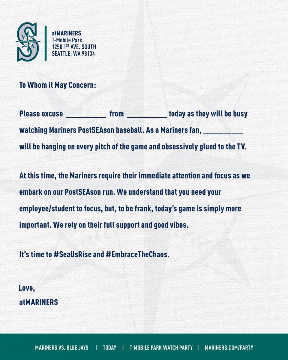 *Chris Fetters on Twitter "RT Mariners We got you covered."