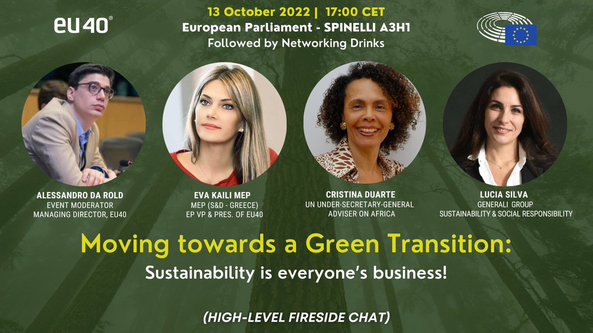eu40's tweet photo. EU40 is proud to present our distinguished panelists ✨
‘Moving towards a Green Transition: #Sustainability is everyone’s business!’ 💚🌺
🖥 Please join us live on Thurs. 13 Oct. @ 17:00
🔗 Link on our YouTube channel EU40 Network
#eu40talks #ep #sustainability
See below! 👇 https://t.co/xwUiqohBCG
