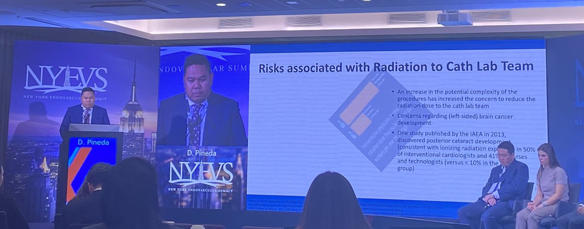 7East_MSHEART's tweet photo. @DPtheNP sharing the risks of radiation in the #CathLab. Who knew Cath Lab staff were more at risk for radiation exposure than power plant staff! #MoreYouKnow 🙌 @EndovascularNy @BethOliverVP https://t.co/yapOpXlc6o