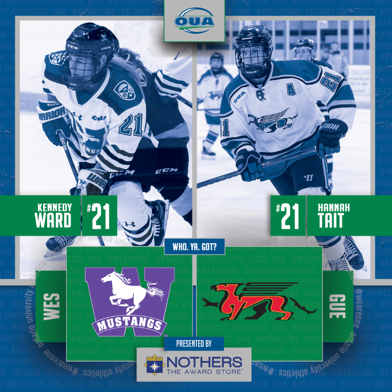 OUAsport's tweet photo. 🏒 Final Round

🗳️ Kennedy Ward, @WesternMustangs 
🆚
🗳️ Hannah Tait, @guelph_gryphons 

@NothersAwards is asking....Who. Ya. Got? 🤔

#WeAreONE | #CoverVote22