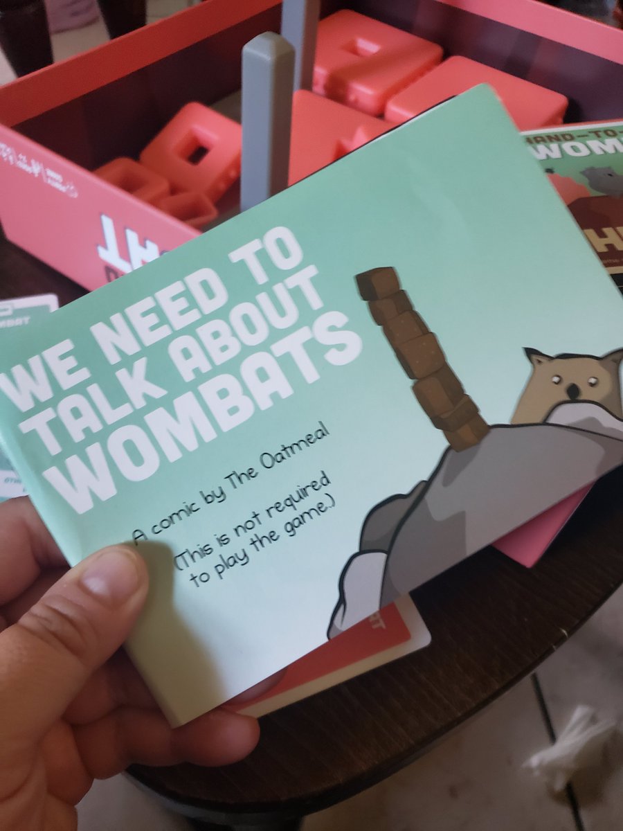 Silvercheese's tweet photo. The game is fun but if games aren't your thing you should still grab it just to read this comic!
And then you should play the game.
@gameofkittens @Tryazon #gamenight #handtohandwombat #wombatpoop #familyfun https://t.co/qMHO2eWJf8