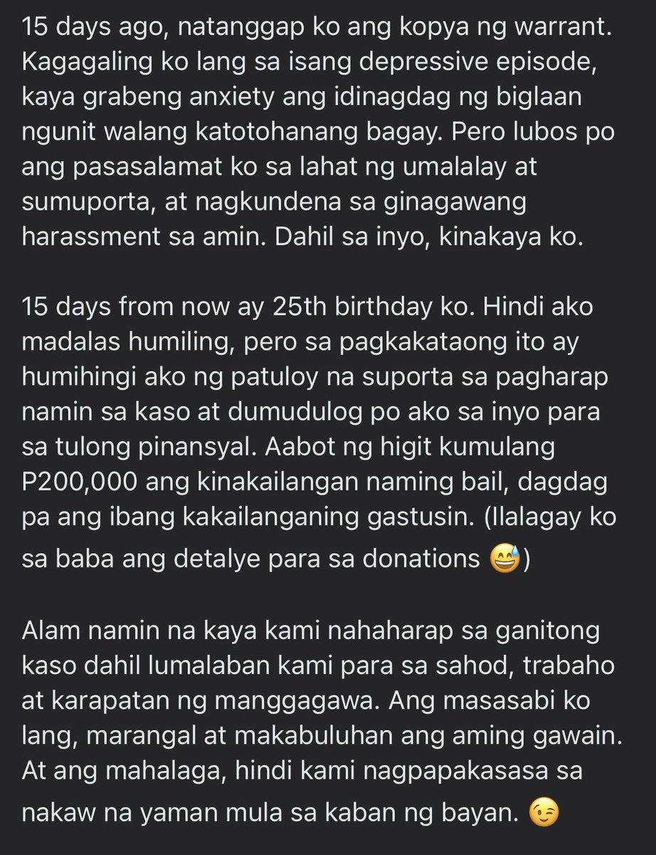 KaraTaggaoa's tweet photo. Ako at si Ka Larry, kapwa organisador ng mga manggagawa, ay humaharap sa (obviously) gawa-gawang mga kaso. https://t.co/ThxGkJSRuW