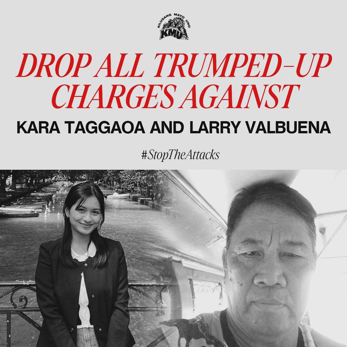 KaraTaggaoa's tweet photo. Ako at si Ka Larry, kapwa organisador ng mga manggagawa, ay humaharap sa (obviously) gawa-gawang mga kaso. https://t.co/ThxGkJSRuW