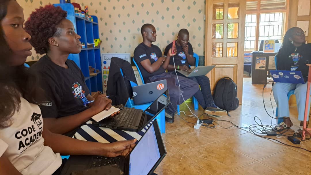 mrogers4christ's tweet photo. Happening: Today we're at @teacherstin Development Center, Makindye - Kampala attending the Implementation Partners/ Train the Trainer session for @AfricacodeweekU and ACC2022. @Missvurlentina taking us through how to teach coding with #Scratch. Follow at https://t.co/ZjqTANidMP https://t.co/vQhlphCF7Z