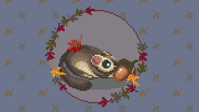 🍂Cute october 🐿️🍁
#pixelart #aseprite #dailyart 
#acorn #autumn #Squirrel