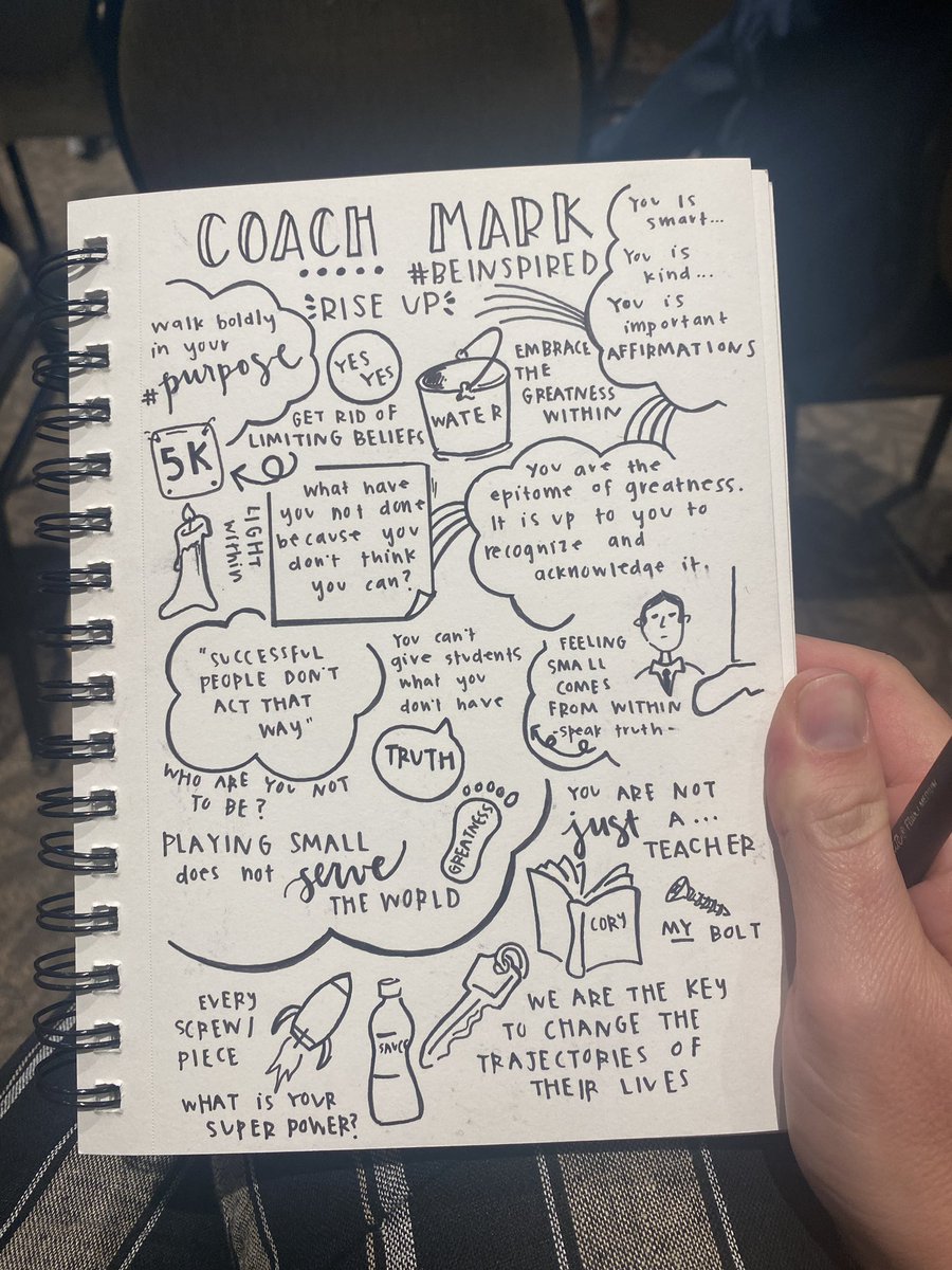 Brits_'s tweet photo. I rise up! Walk boldly in your purpose! Sketchnoting with @CoachMarkMorton @SCASCD #loveSCschools https://t.co/0NbX93k2WG