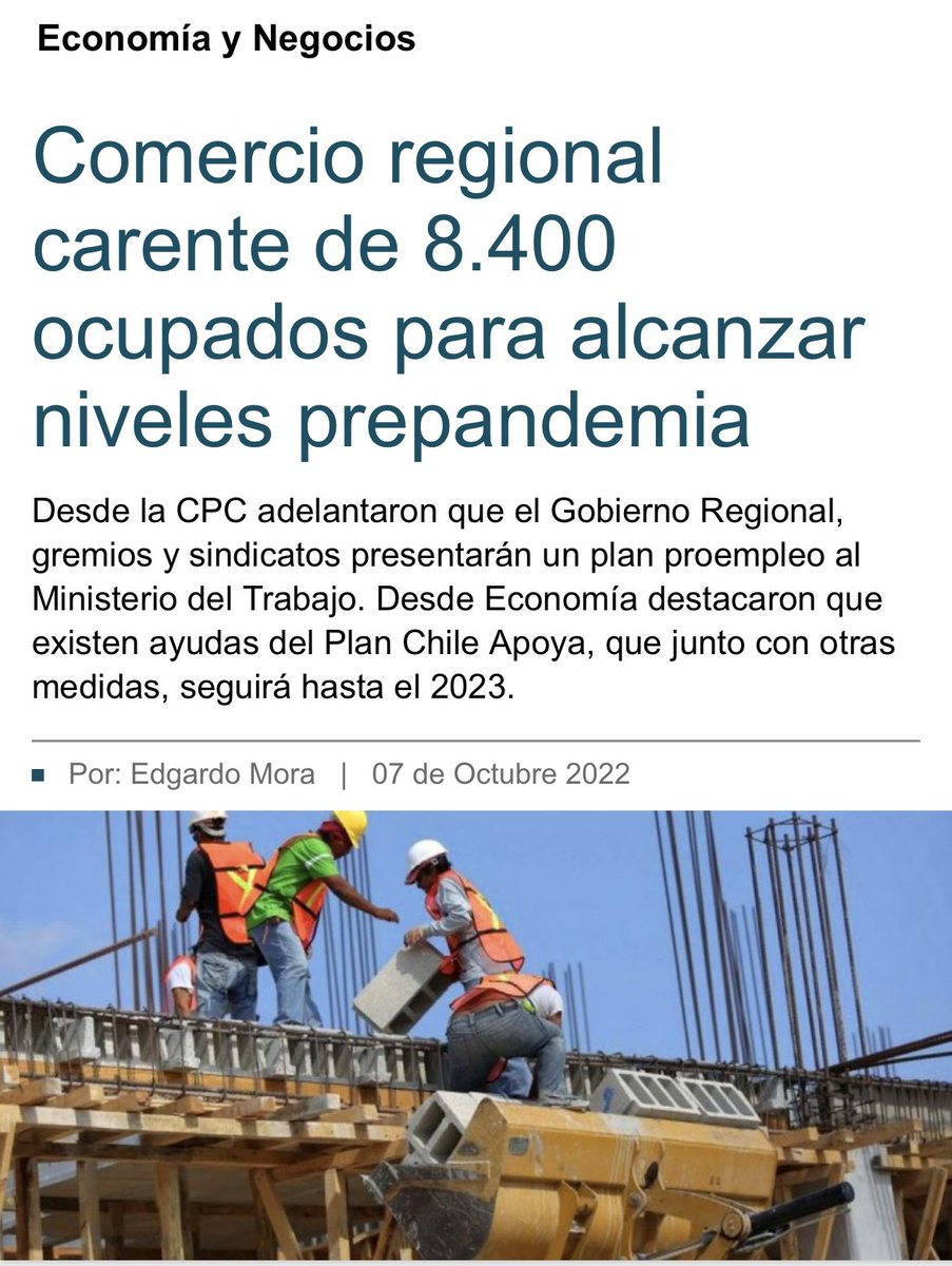 [🗞📰] Presidente de CPC Biobío, <a href="/AlvaroAnanias/">Alvaro Ananias</a> es consultado por <a href="/DiarioConce/">Diario Concepción</a> respecto a la carencia de 8.400 ocupados que tiene el Comercio Regional para alcanzar los niveles prepandemia. 😷🙅🏻‍♀️
Te invitamos a revisar la nota: 
📲 cpcbiobio.cl/2022/10/comerc…