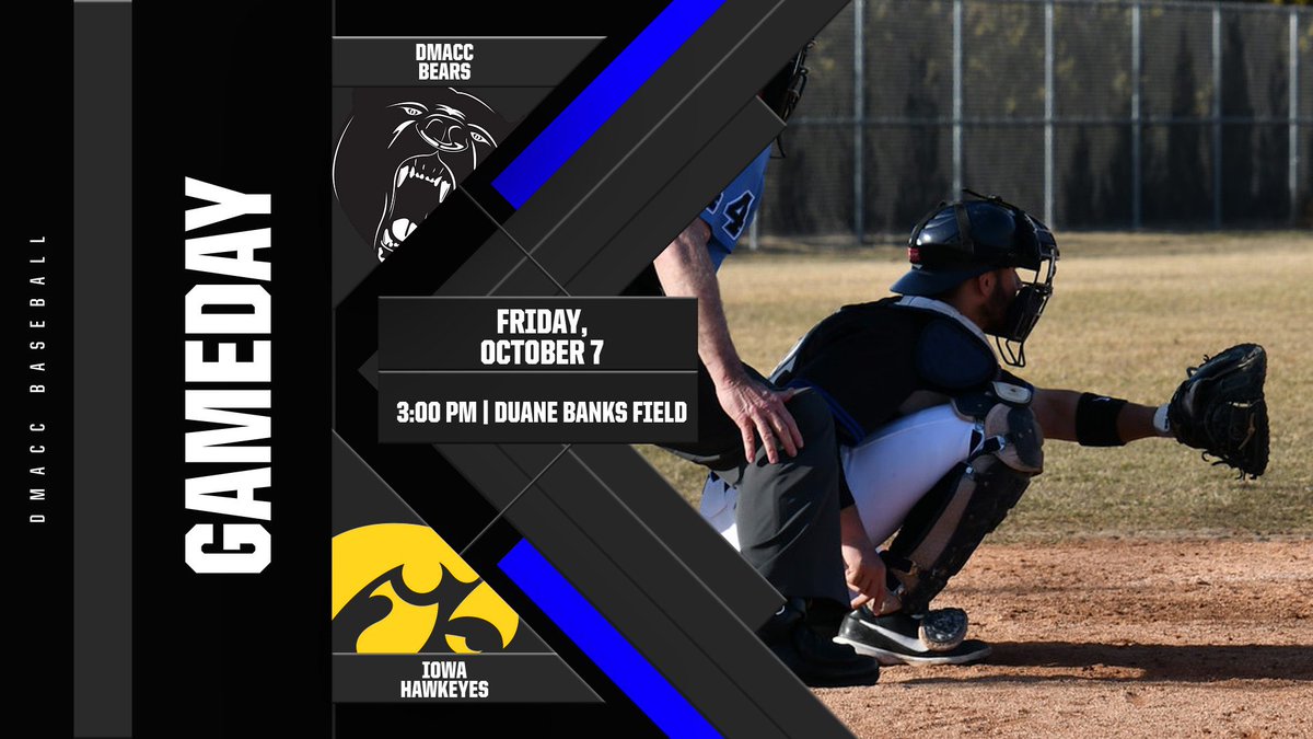 DMACCBaseball's tweet photo. 🚨GAMEDAY!🚨

🆚 Iowa
⏰ 3:00 PM
📍Iowa City, Iowa
🏟 Duane Banks Field

#DMACCBaseball 🐻⬇️ https://t.co/s6H6tpRQwO