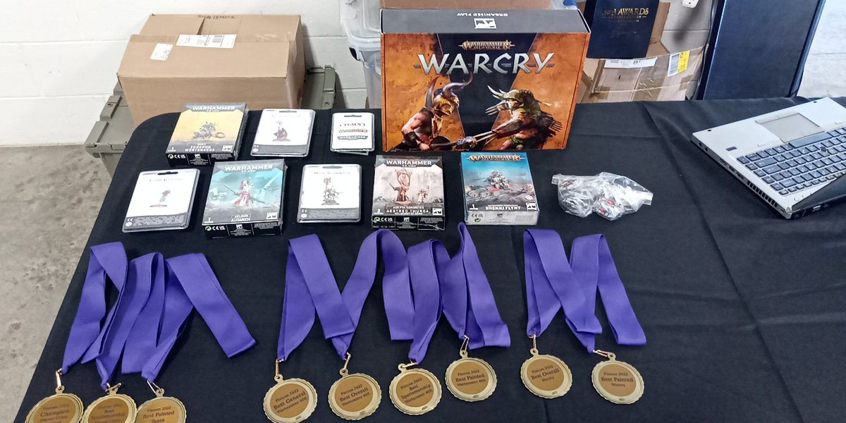 ODTGaming's tweet photo. A Big Shout out to @ministomp for giving a great deal on prize support and donating some as well! Without him our events would be sub par!
@FlatCon
#relayforlife
#flatcon
#flatcon2022
#warhammer
#warcry
#ageofsigmar
#WH40k https://t.co/dm7rIhtAw7