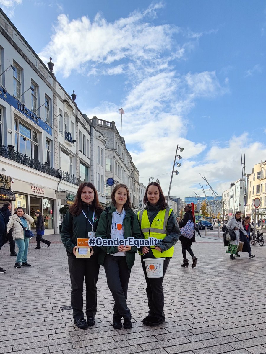StAls_TY's tweet photo. A thankfully sunny day for the @HopeFoundation collections in Cork city yesterday. Thanks so much to Charlie and the team for facilitating this. Our TYs raised a very respectable β¬644 π₯³π Thanks so much girls! #WeekOfHope #GenderEquality https://t.co/c3COPcPZ4X