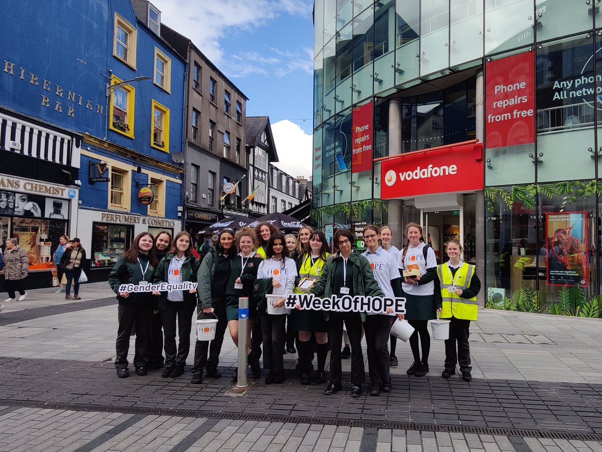 StAls_TY's tweet photo. A thankfully sunny day for the @HopeFoundation collections in Cork city yesterday. Thanks so much to Charlie and the team for facilitating this. Our TYs raised a very respectable β¬644 π₯³π Thanks so much girls! #WeekOfHope #GenderEquality https://t.co/c3COPcPZ4X