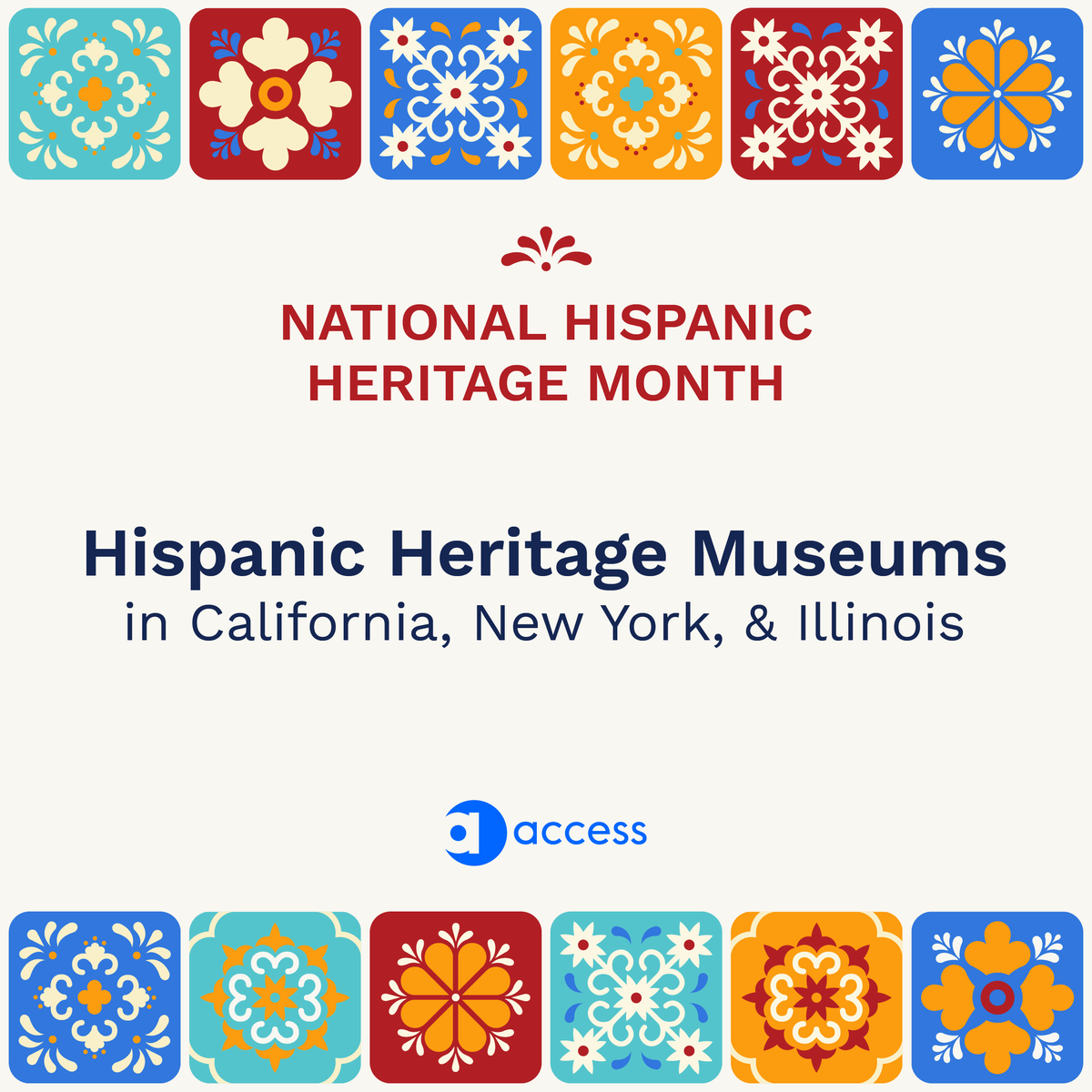 AccessTheAgency's tweet photo. There are many Hispanic heritage museums around that we think you should visit ASAP! If you live in California, New York or Illinois, this one's for you! Here are our favorite museum picks.​

#NationalHispanicHeritageMonth https://t.co/9ZwkbdF9Lv