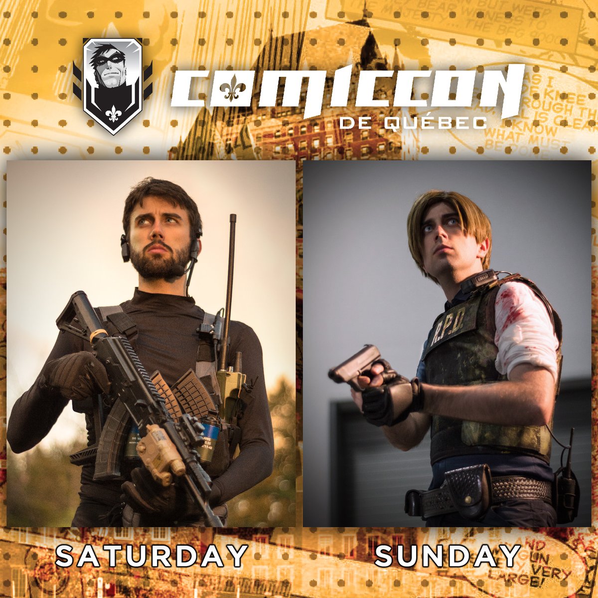 Plutoniacosplay's tweet photo. Once again, here's my lineup for #comicconqc!
On saturday, I'll be wearing my Chris Redfield cosplay from Resident Evil Village and on Sunday, Leon from Resident Evil 2! If you see me, come and have a chat! :D
#REBHFun #comicconquebec https://t.co/SV02t5PaLU