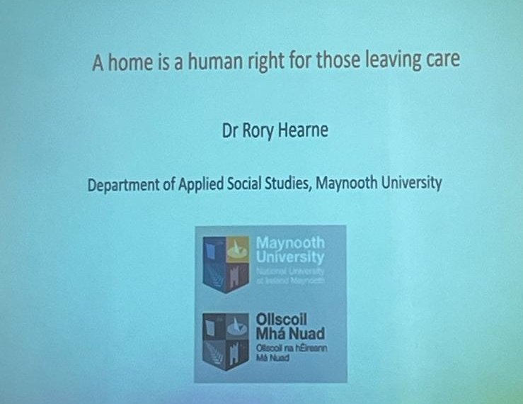 No young adult should leave state care into homelessness 
Hidden homelessness a major issue for care leavers
They need a secure base of home
State must deliver home as a human right 
Thank you <a href="/AftercareIrl/">The Irish Aftercare Network</a> for invite to present at your conference today 
#HousingCrisis