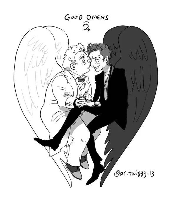 楽しみ過ぎる!!!描かずにはいられない!!
#GoodOmens2 
#GoodOmens 