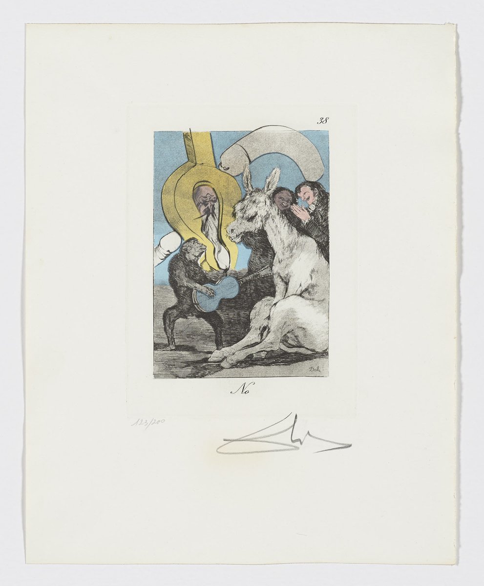 tallerprado's tweet photo. Con estas reinterpretaciones Dalí busca recalcar la «atemporalidad» de los Caprichos de Goya, haciendonos pensar que los defectos de nuestra sociedad parecen irremediables. https://t.co/flD6z6mQEe
