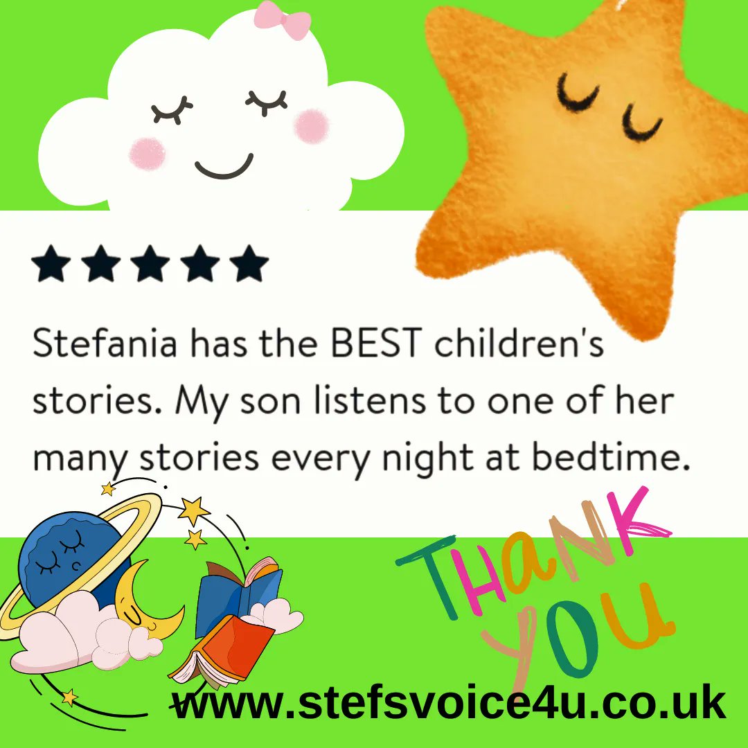 stefsvoice's tweet photo. Very happy to receive this recent review. I do my best! How can I help you with your children's programme requirements?
https://t.co/3fjcVedgY2 
 #stefsvoice4u #ChildrensBooks #childrensprogramming 
#childrenstv #voiceover #childrenscartoons #storyteller #sleepstories https://t.co/R1crQZOFMB