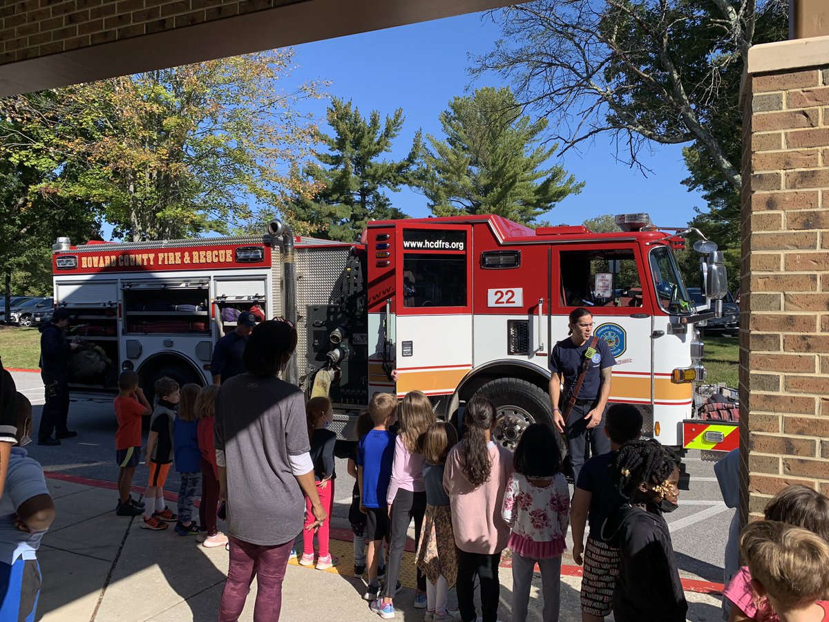 Our local fire station came to visit first grade today to go over fire safety and show off their cool trucks! Thank you HCFD.