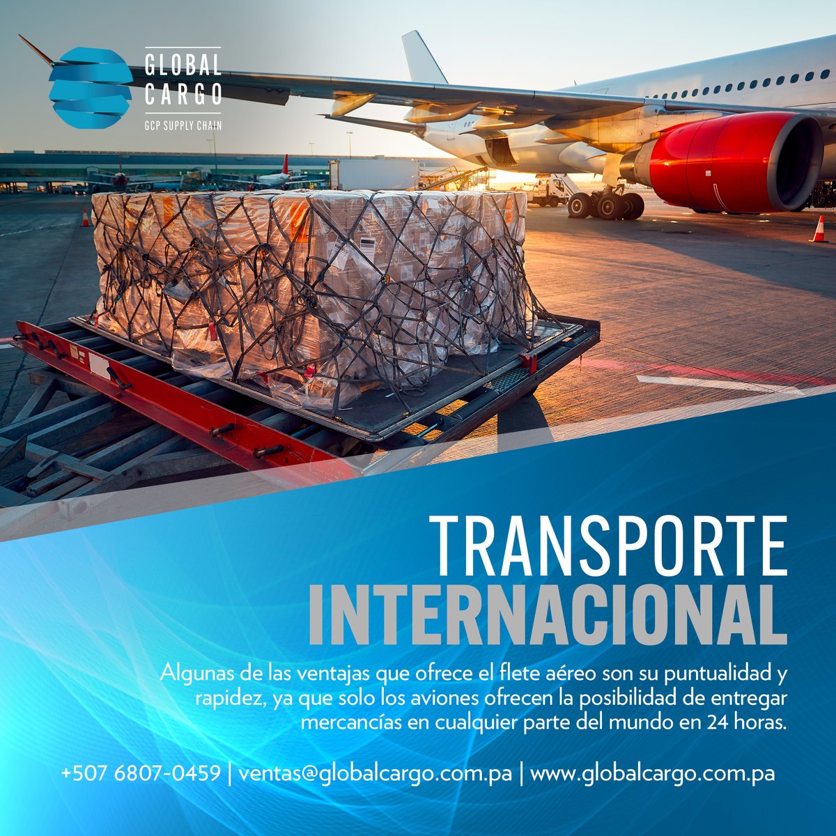 GlobalCargoPA's tweet photo. Algunas de las ventajas que ofrece el flete aéreo son su puntualidad y rapidez, ya que solo los aviones ofrecen la posibilidad de entregar mercancías en cualquier parte del mundo en 24 horas.
___
Solicite más información:
📲 ＋507 6807-0459
📧 ventas@globalcargo.com.pa https://t.co/GeGyJx23vK