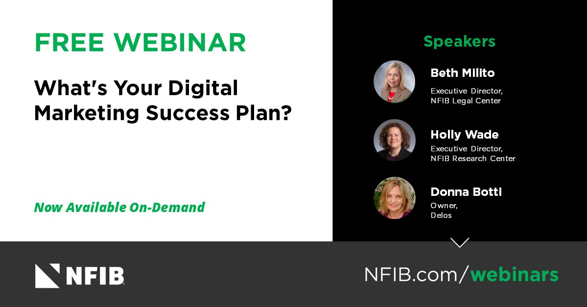 WATCH NOW: Missed our webinar about creating your digital marketing success plan with guest expert Donna Botti of Delos? The full video is now available to watch on-demand here: nfib.com/webinars/whats…