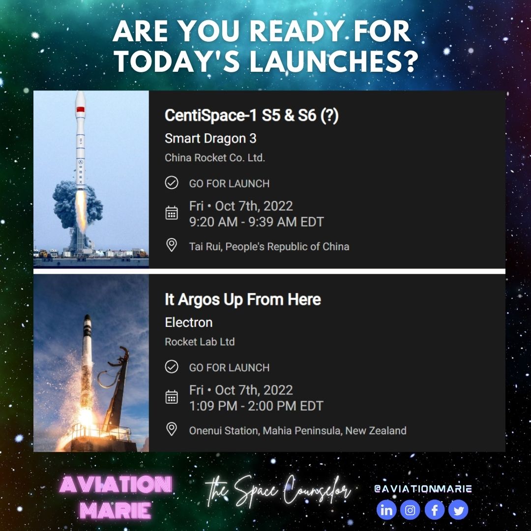 mpgron's tweet image. #spaceschedule brought to you by #aviationmarie.
Wow, so many launches coming-up today, and this weekend!
The #spaceindustry is getting very busy, learn more about #aerospace soon. It&apos;s all happening now &amp;amp; faster than ever 🚀