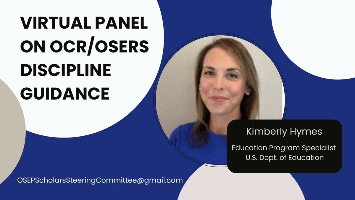 Special guest Kimberly Hymes will speak on the new discipline guidance. Join us! tinyurl.com/OSEPOctober