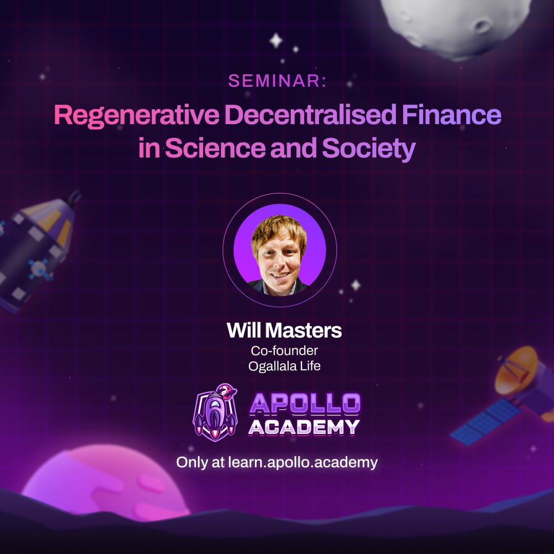 wmflies's tweet photo. Check out my seminar! 😎
Intro to Regenerative Decentralized Finance, Science & Society aka #ReFi #ReSci #ReSoc,
looking at #IBC @regen_network @ReSciNetwork @ReFiBarichara
Start your journey in #web3! only at Apollo Academy @a2cademy🚀
https://t.co/TAgXqcAWxA #LFG https://t.co/7vi0xAyq5b