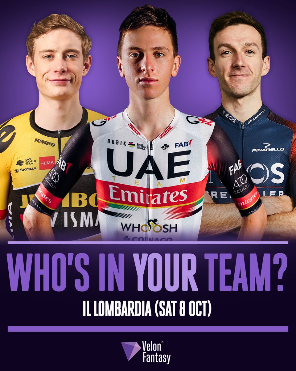 VelonCC's tweet photo. The race of the falling leaves 🍂
It's time to make your #VelonFantasy picks for Il Lombardia 🔮
______
🇮🇹 #iLombardia https://t.co/WEdzM41HMk